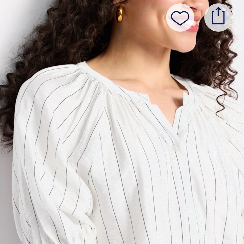 Nine Britton White Pinstripe Blouse